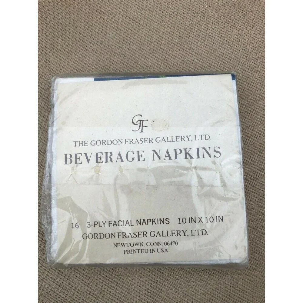 GORDON FRASER GALLERY Beverage Napkins 16 Ct Iris Flower pattern NEW